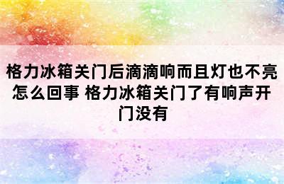 格力冰箱关门后滴滴响而且灯也不亮怎么回事 格力冰箱关门了有响声开门没有